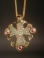 Early Christian bronze cross pendant in modern gold setting