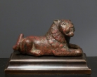 Greek Classical bronze lion with inscription.
