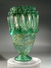 Roman green glass jar with handles
